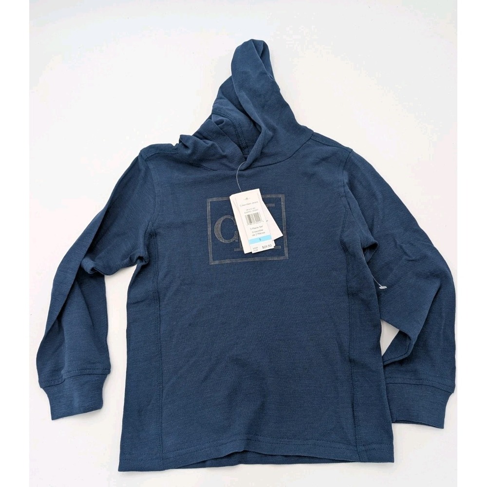 Calvin Klein Jeans Kids Boys Hooded Shirt 5 Blue Long Sleeve Pullover